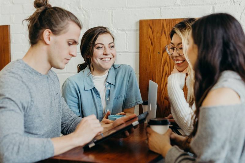 Team collaborating on a community platform